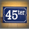 copy of Blue enamel sign white number 6x4 inches