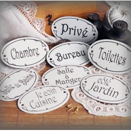 Plaques ovales de porte émaillées neuf textes disponibles pour votre intérieur