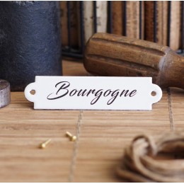 Petite étiquettes "dorante" en émail blanc : Bourgogne