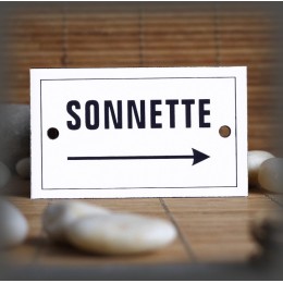 Enamel plate "Sonnette + flèche droite"