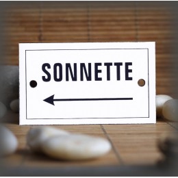 Enamel plate "Sonnette + flèche gauche"