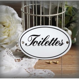 Plaque ovale émaillée Filet simple : Toilettes