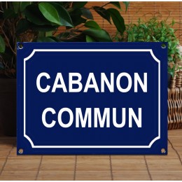 Plaque personnalisée 20x15cm en émail bleu filet rue et police au choix