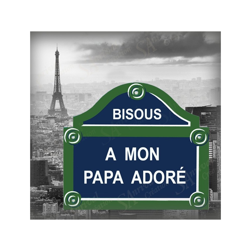 plaque "Paris" 15X13cm personnalisée