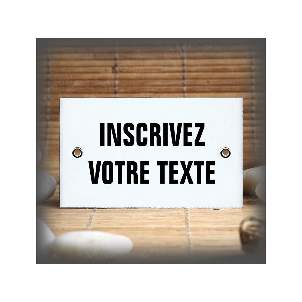 Plaque émaillée 10x6cm avec votre texte
