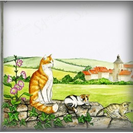 Plaque de Maison décor Chats zoom