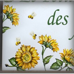 Plaque de Maison décor Tournesols zoom