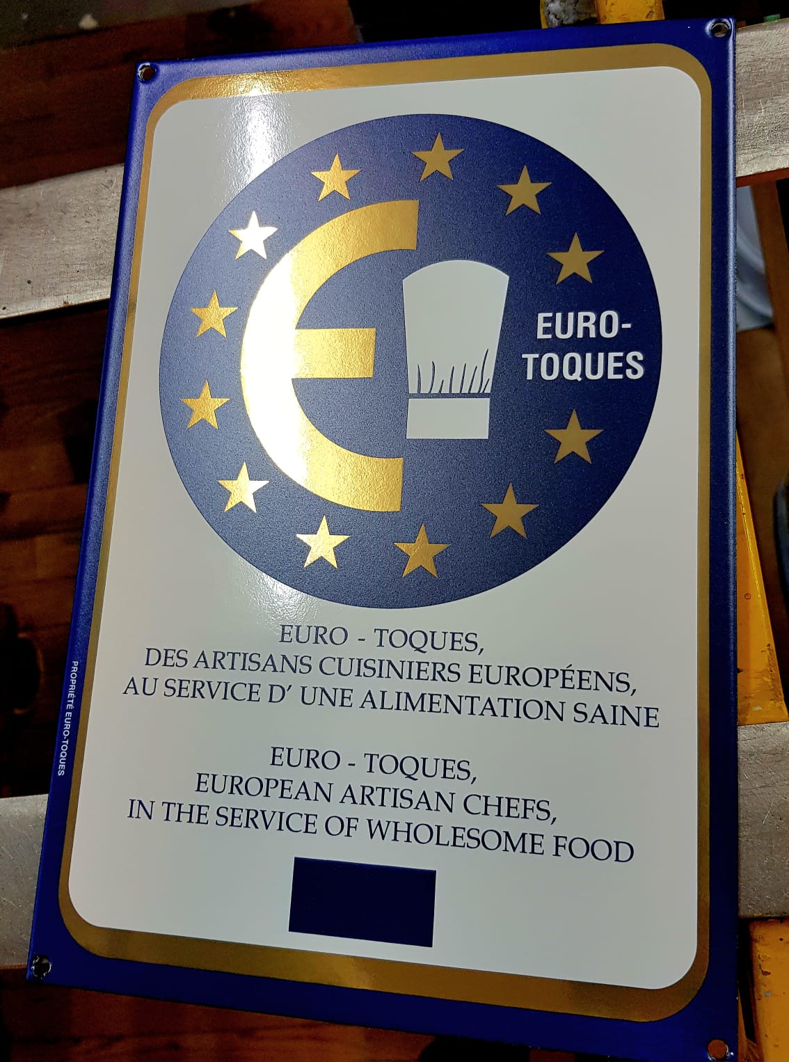 plaque émaillée label qualité